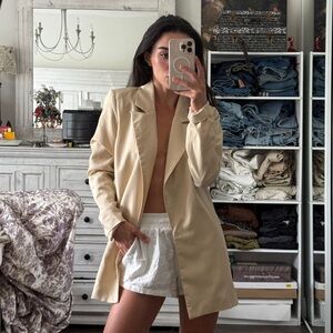 PrettyLittleThing Cream Blazer for Women